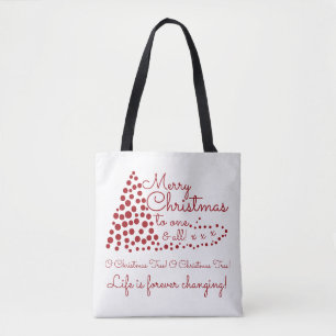 Red Christmas Tree, Festive Tote Bag