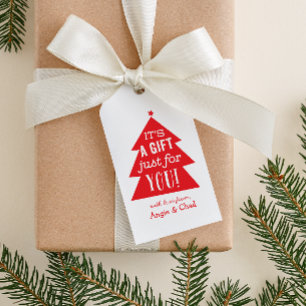 Red Christmas Tree Gift Gift Tags