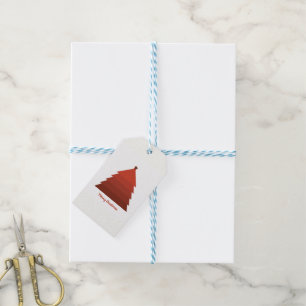 Red Christmas Tree Gift Tags