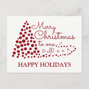Red Christmas Tree, Happy Holidays Holiday Postcar
