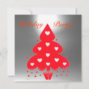 RED CHRISTMAS TREE HOLIDAY PARTY,Emerald Invitation