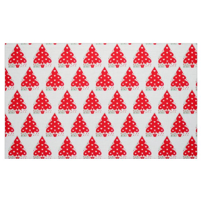 RED CHRISTMAS TREE HOLIDAY PARTY FABRIC (Fat Quarter)