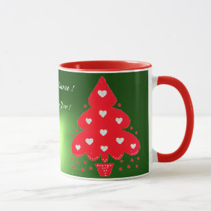 RED CHRISTMAS TREE HOLIDAY PARTY green Mug