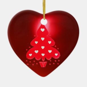 RED CHRISTMAS TREE HOLIDAY PARTY red Ceramic Tree Decoration
