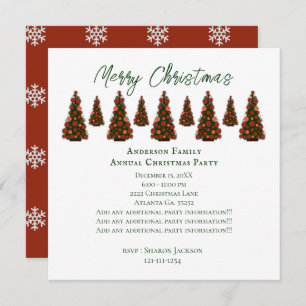 Red Christmas Tree Invitation
