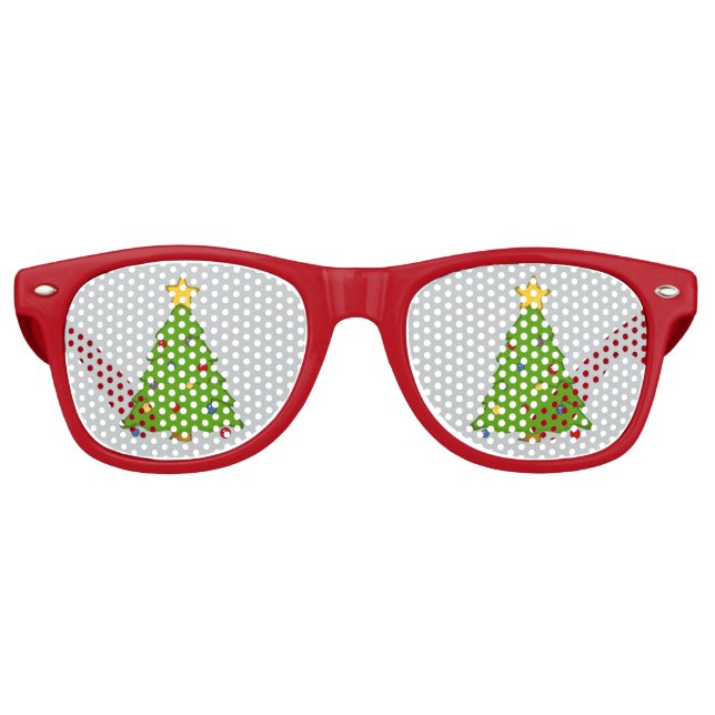 Red Christmas Tree Lens Sunglasses/ Shades (Front)
