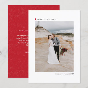 Red Christmas Tree Modern Merry Christmas Photo Holiday Card