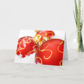 Red Christmas Tree Ornaments Holiday Card