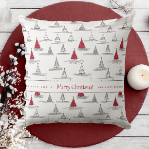Red Christmas Tree Pattern#5 ID1009 Cushion