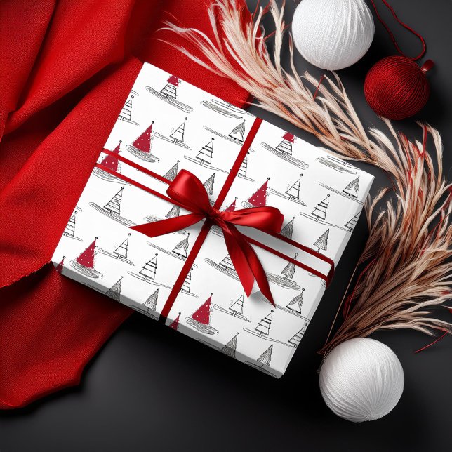 Red Christmas Tree Pattern#5 ID1009 Wrapping Paper (Creator Uploaded)