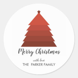 Red Christmas Tree Personalised Gift Tag