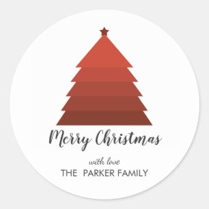 Red Christmas Tree Personalised Gift Tag