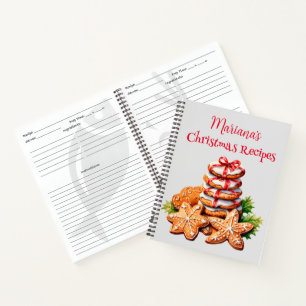 Red Christmas Tree Recipe Notebook