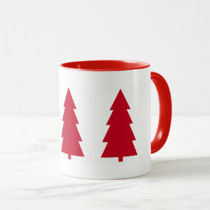 Red Christmas Tree Simple Minimal Mug