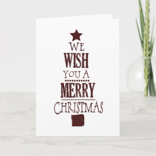 Red Christmas Tree Wish Holiday Card
