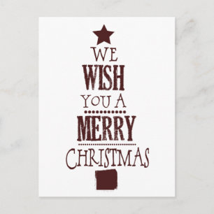 Red Christmas Tree Wish Holiday Postcard