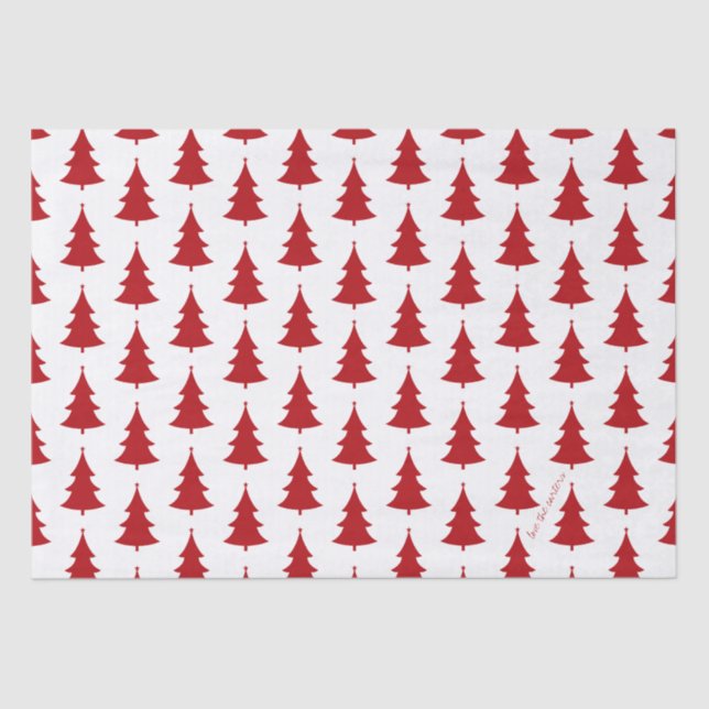 Red Christmas Tree Wrapping Paper (Front)