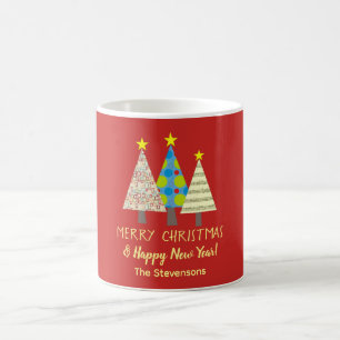 Red Christmas Trees Personalized Coffee Mug