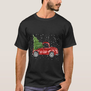 Red Christmas Truck Merry Christmas Vintage T-Shirt