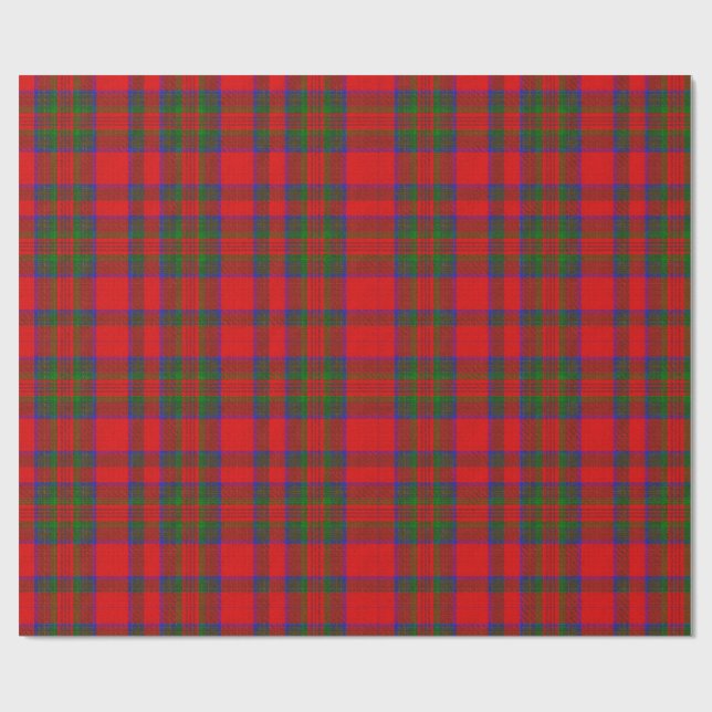 Red Christmas Wool Texture Plaid Wrapping Paper (Flat)