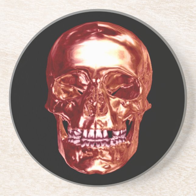 Red Chrome Skull Coaster (Front)