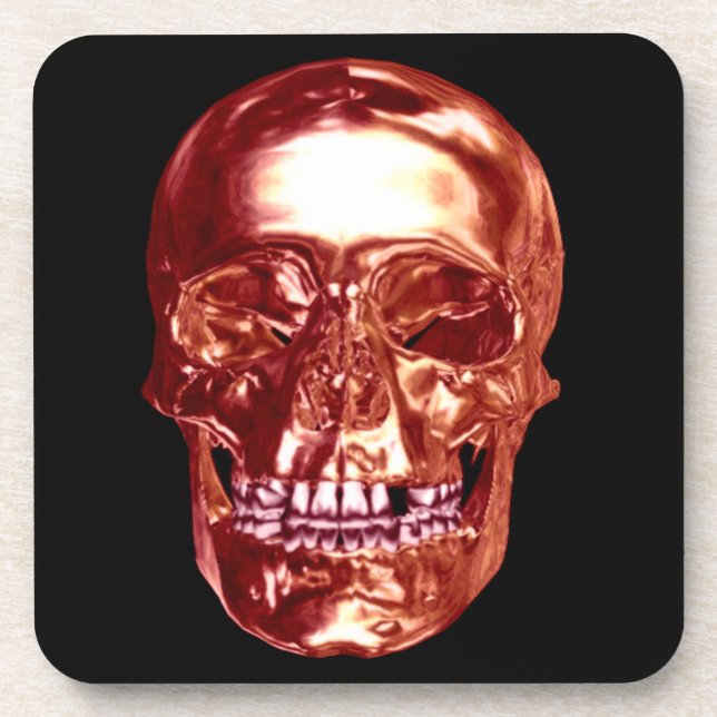 Red Chrome Skull Coasters (Front)