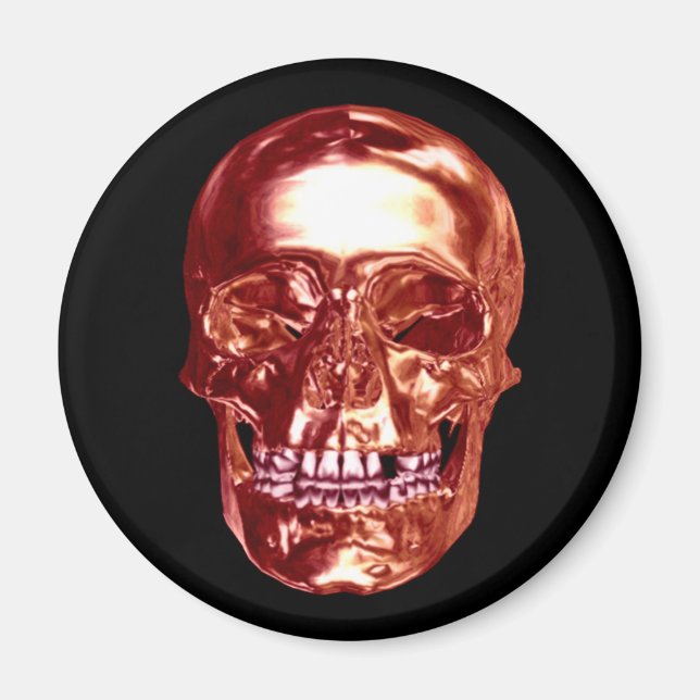 Red Chrome Skull Magnet (Front)