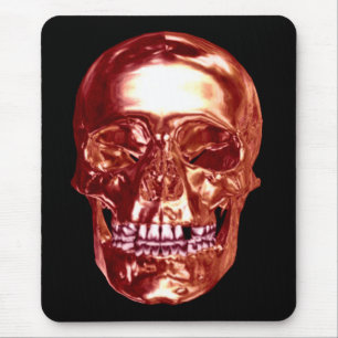 Red Chrome Skull Mouse Pad