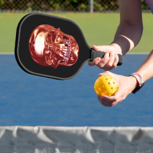 Red Chrome Skull Pickleball Paddle