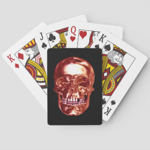 Red Chrome Skull Playing Cards