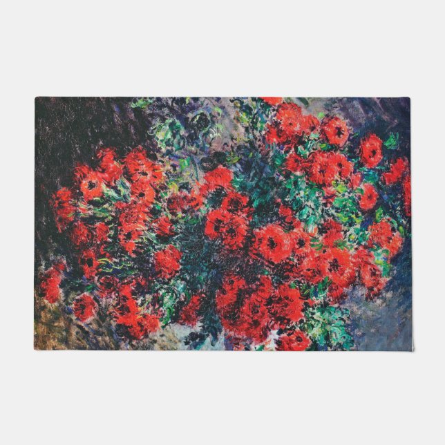 Red Chrysanthemum, Monet Doormat (Front)