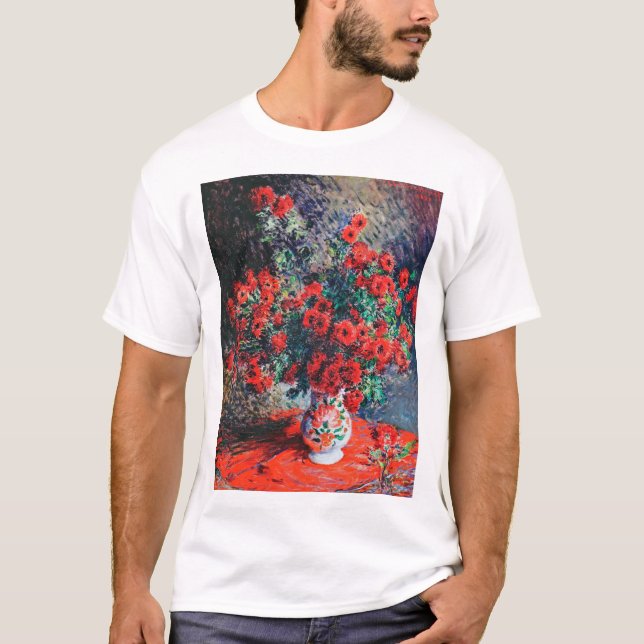 Red Chrysanthemum, Monet T-Shirt (Front)