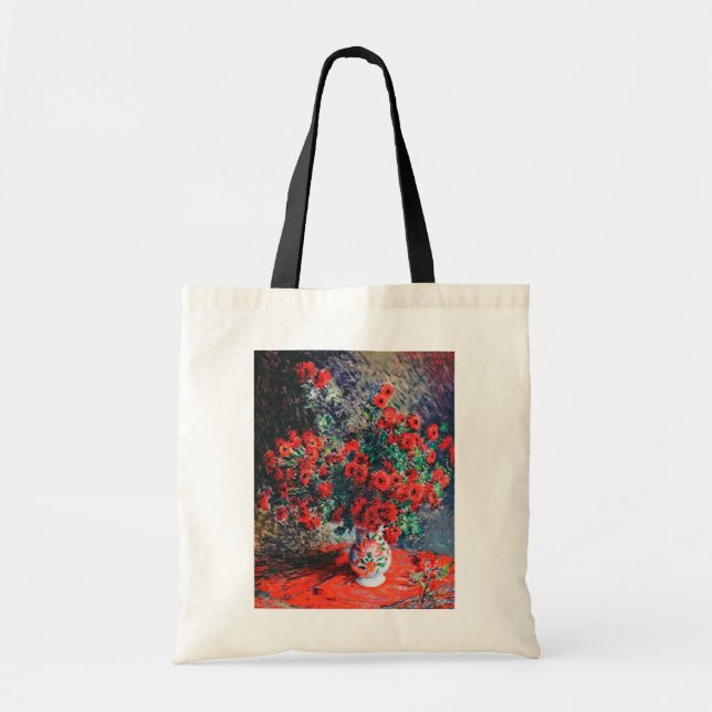 Red Chrysanthemum, Monet Tote Bag (Front)
