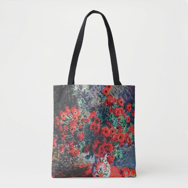 Red Chrysanthemum, Monet Tote Bag (Front)