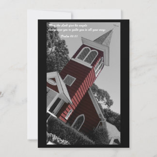 Red Church Baptism Invitation