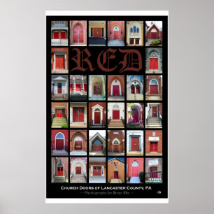 "RED Church Doors of Lancaster County, PA" Poster