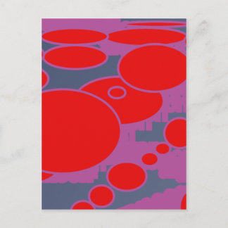 red circle and dark blue purple abstract art postcard
