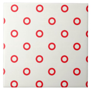 Red Circle Dot Retro Design Tile