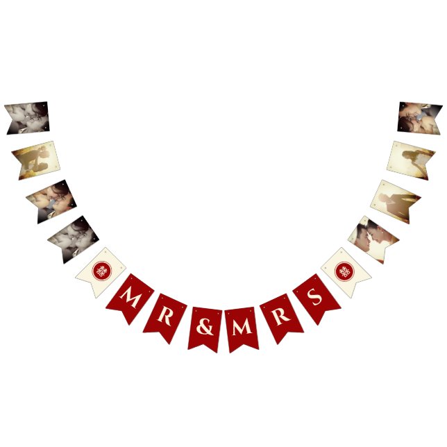 Red Circle Double Happiness Chinese Wedding Photo Bunting (All)