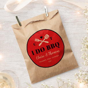 Red Circle I Do BBQ Engagement Party Favour Bags