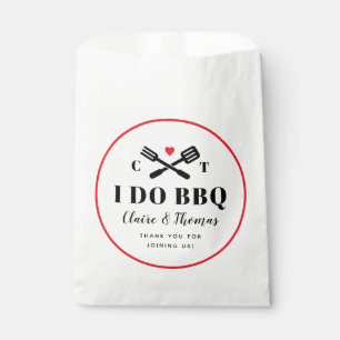 Red Circle I Do BBQ Engagement Party Favour Bags