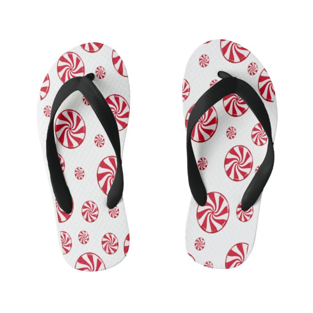 Red circle  kid's flip flops (Footbed)