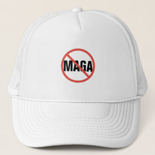 Red Circle No Sign Anti-MAGA Political Opinion Trucker Hat