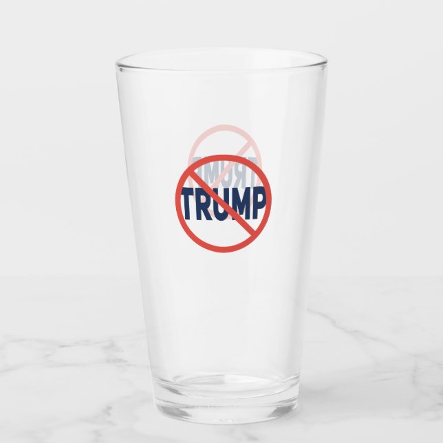 Red Circle No Sign Anti-Trump Political Opinion Glass (Front)
