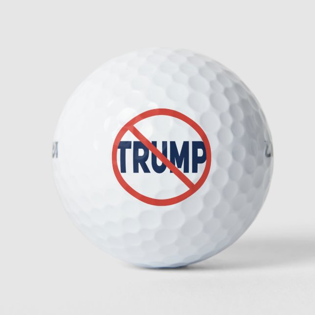 Red Circle No Sign Anti-Trump Political Opinion Golf Balls (Front)
