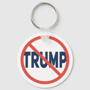 Red Circle No Sign Anti-Trump Political Opinion Key Ring