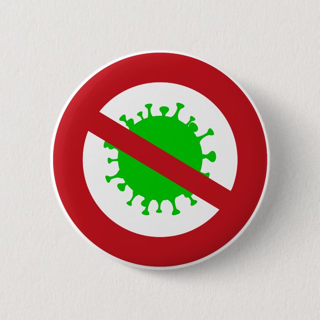 Red Circle No Virus Germs  6 Cm Round Badge (Front)