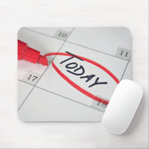 Red Circle On Calendar Mouse Mat