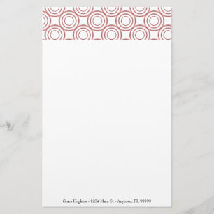 Red Circle Pattern Personalise Stationery