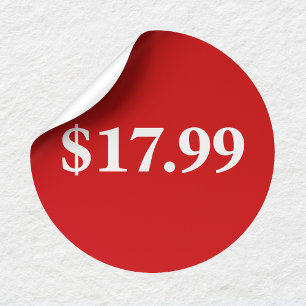 Red Circle Price Tag Sticker With Custom Text